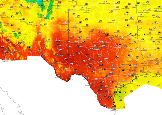 heat dome over texas 6 27