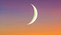 crescent moon at sunset